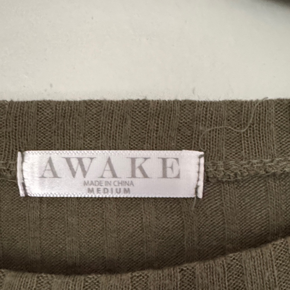 Awake Green Ribbed Long Sleeve Top - Picture 2 of 3